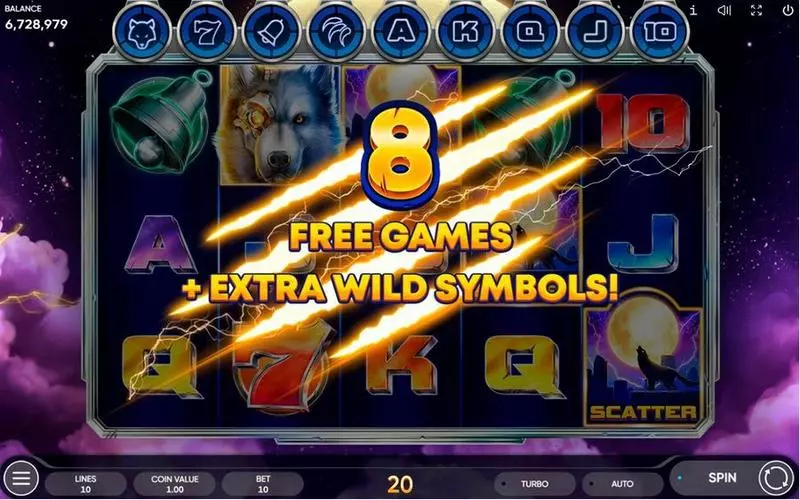 Cyber Wolf Slots made by Endorphina - Bonus 1