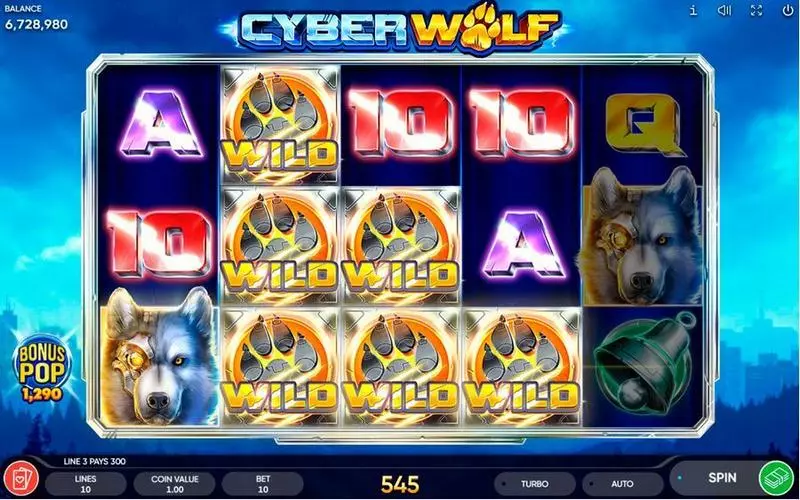 Cyber Wolf Slots made by Endorphina - Main Screen Reels
