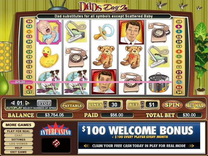 Dad's Day In Slots made by CryptoLogic - Main Screen Reels