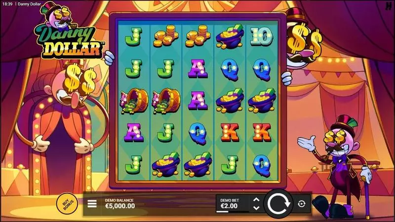 Danny Dollar Slots made by Hacksaw Gaming - Main Screen Reels