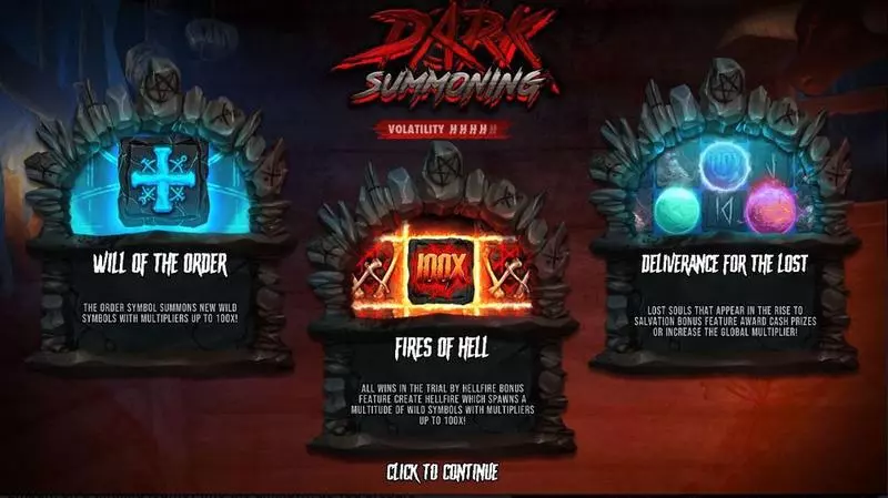 Dark Summoning Slots made by Hacksaw Gaming - Introduction Screen