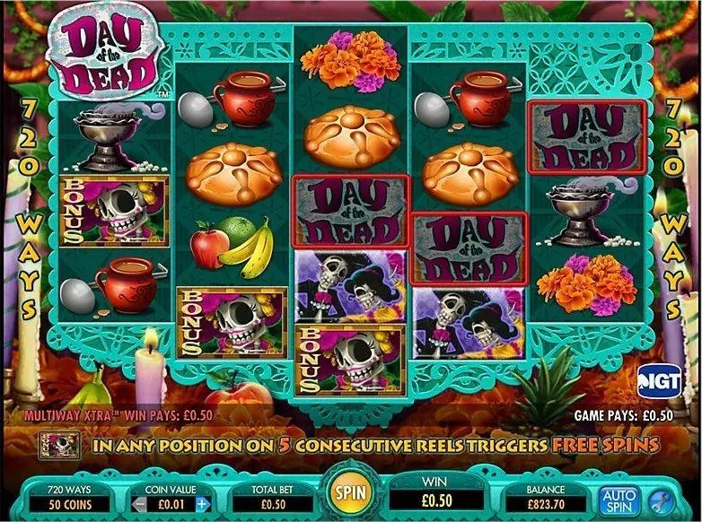 Day of the Dead Slots made by IGT - Introduction Screen
