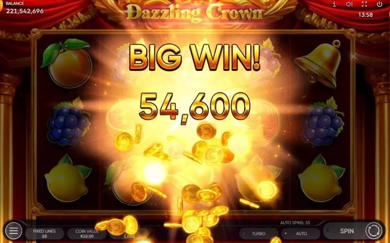 Dazzling Crown Slots made by Endorphina - Winning Screenshot