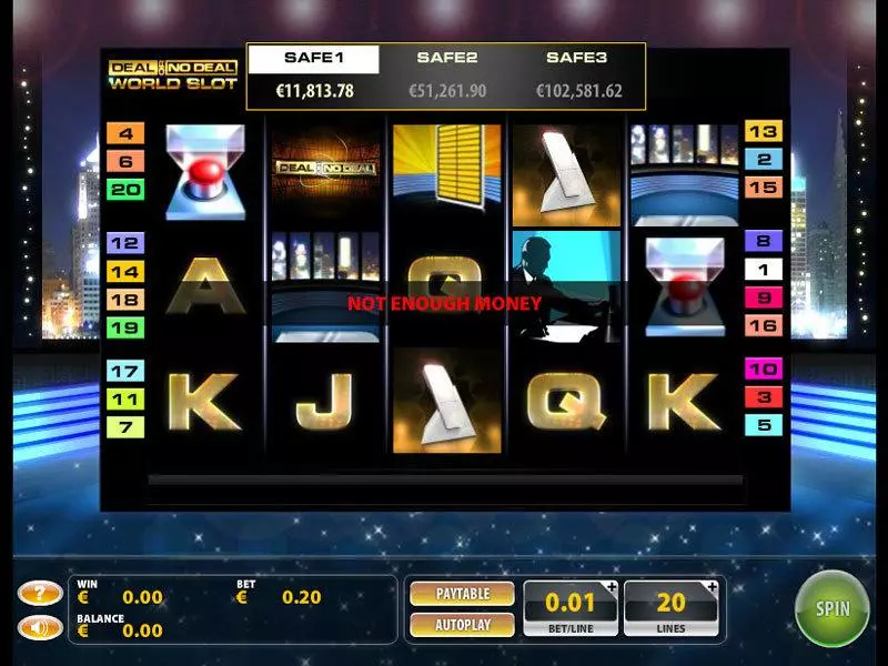 Deal or No Deal World Slots made by GTECH - Main Screen Reels