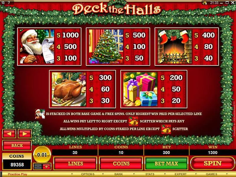 Deck the Halls Slots made by Microgaming - Info and Rules