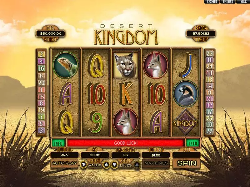 Desert Kingdom Slots made by RTG - Main Screen Reels