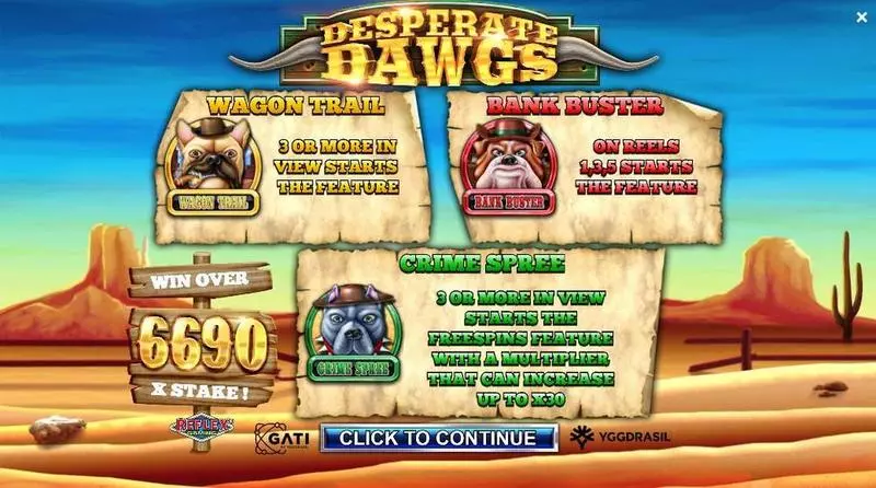 Desperate Dawgs Slots made by Yggdrasil - Info and Rules