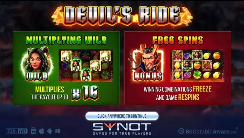 Devils Ride Slots made by Synot Games - Main Screen Reels
