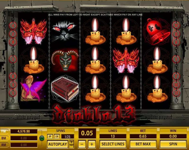 Diablo 13 Slots made by Topgame - Main Screen Reels