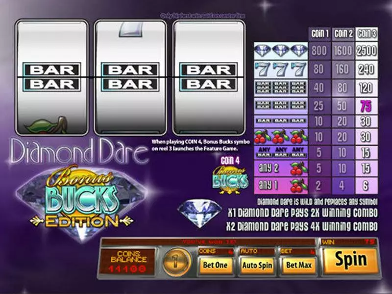 Diamond Dare Bucks Edition Slots made by Saucify - Main Screen Reels