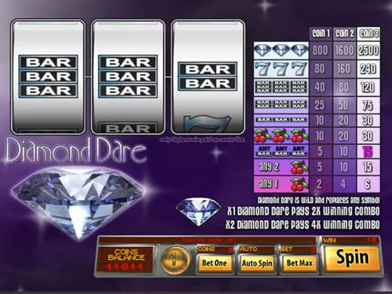 Diamond Dare Slots made by Saucify - Main Screen Reels