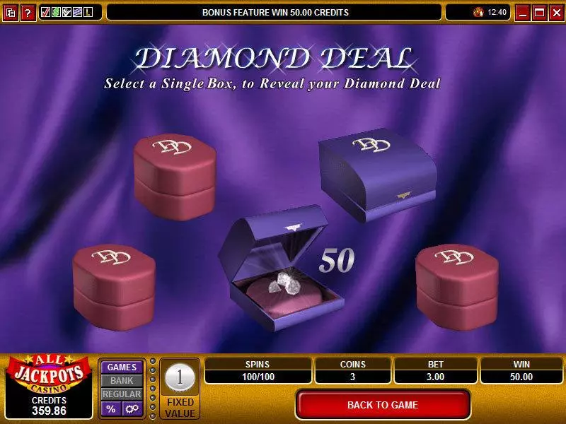 Diamond Deal Slots made by Microgaming - Bonus 1