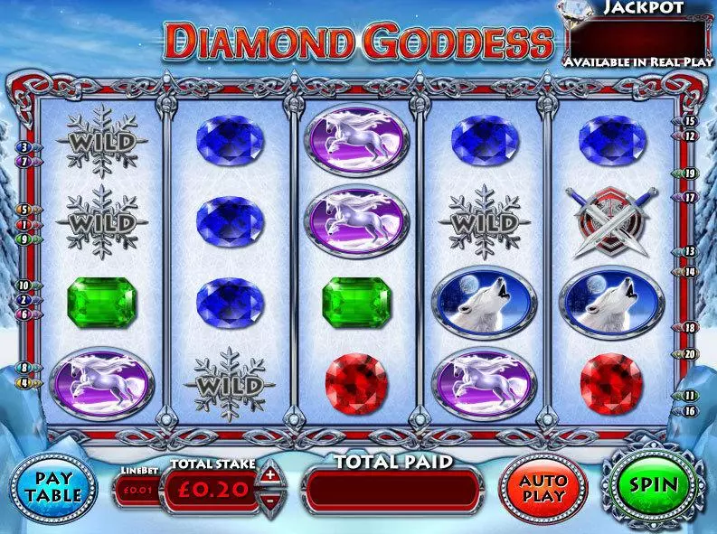 Diamond Goddess Slots made by Inspired - Main Screen Reels