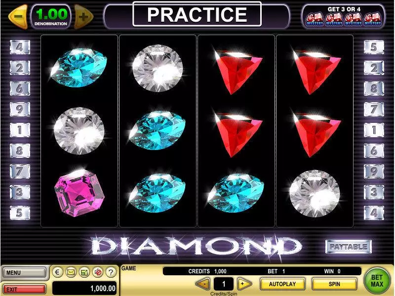 Diamond Slots made by GTECH - Main Screen Reels