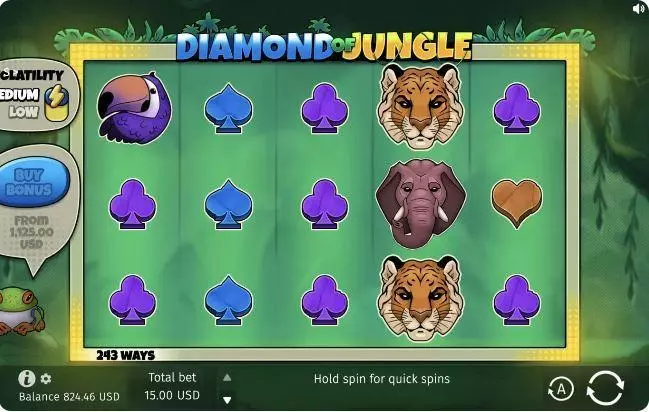 Diamond of Jungle Slots made by BGaming - Main Screen Reels
