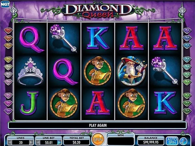 Diamond Queen Slots made by IGT - Introduction Screen