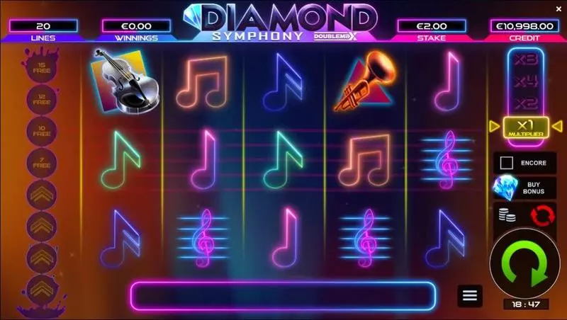 Diamond Symphony DoubleMax Slots made by Bulletproof Games - Main Screen Reels