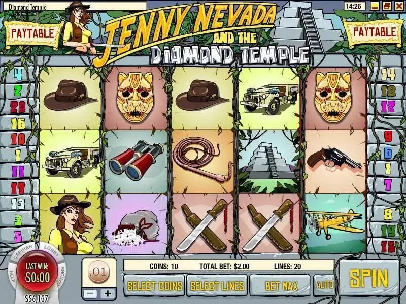 Diamond Temple Slots made by Rival - Main Screen Reels