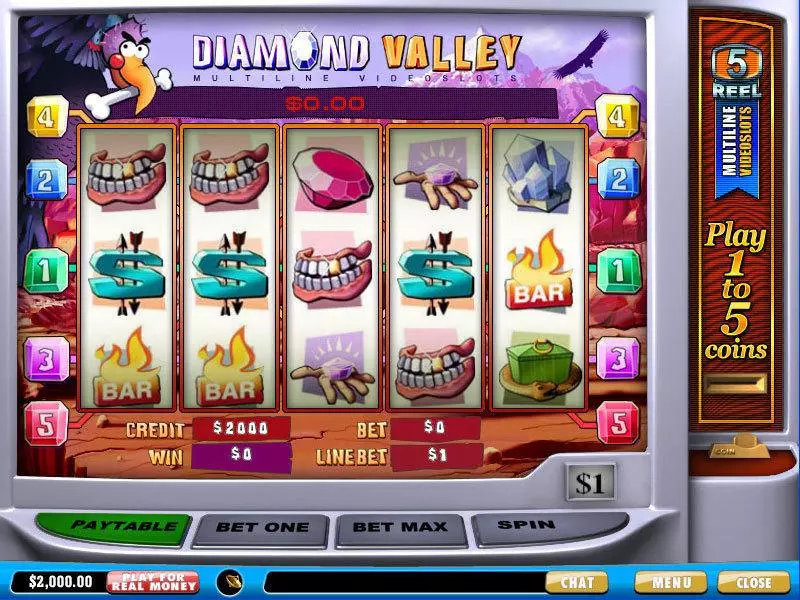 Diamond Valley Slots made by PlayTech - Main Screen Reels