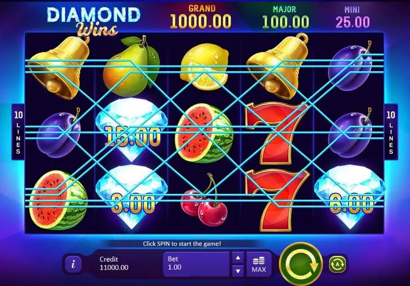 Diamond Wins: Hold&Win Slots made by Playson - Main Screen Reels