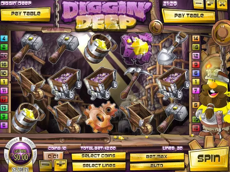 Diggin Deep Slots made by Rival - Main Screen Reels