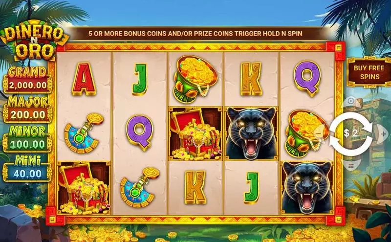 Dinero N Oro Slots made by Wizard Games - Main Screen Reels