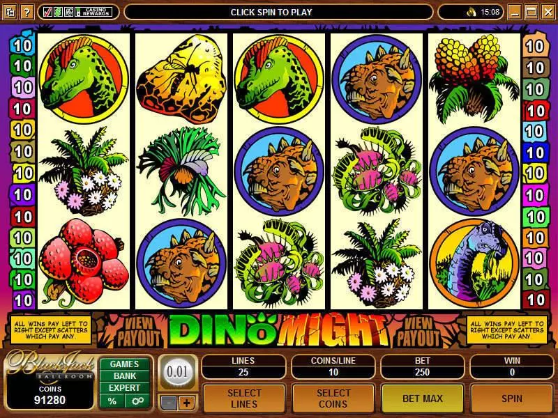 Dino Might Slots made by Microgaming - Main Screen Reels