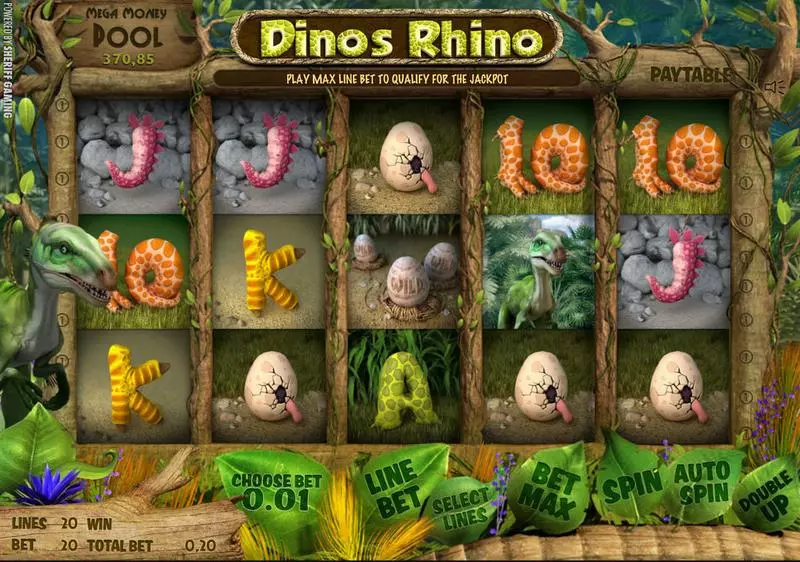 Dino's Rhino Slots made by Sheriff Gaming - Main Screen Reels