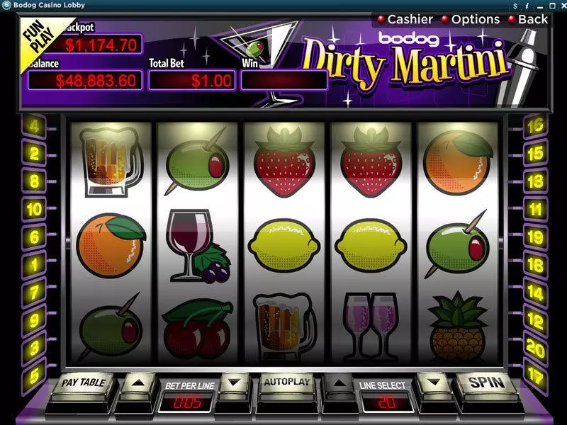 Dirty Martini Slots made by RTG - Main Screen Reels