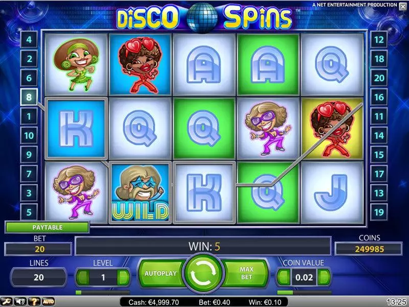 Disco Spins Slots made by NetEnt - Main Screen Reels