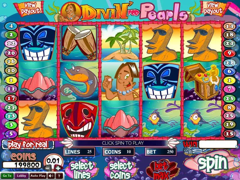 Divin' For Pearls Slots made by Wizard Gaming - Main Screen Reels