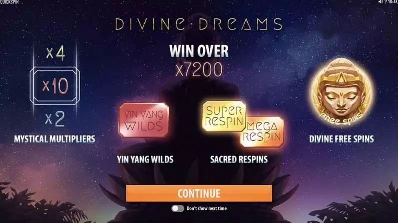 Divine Dreams Slots made by Quickspin - Bonus 1