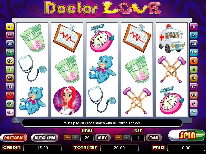 Doctor Love Slots made by bwin.party - Main Screen Reels