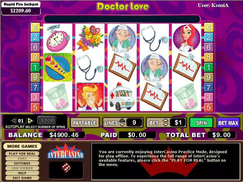 Doctor Love Slots made by CryptoLogic - Main Screen Reels
