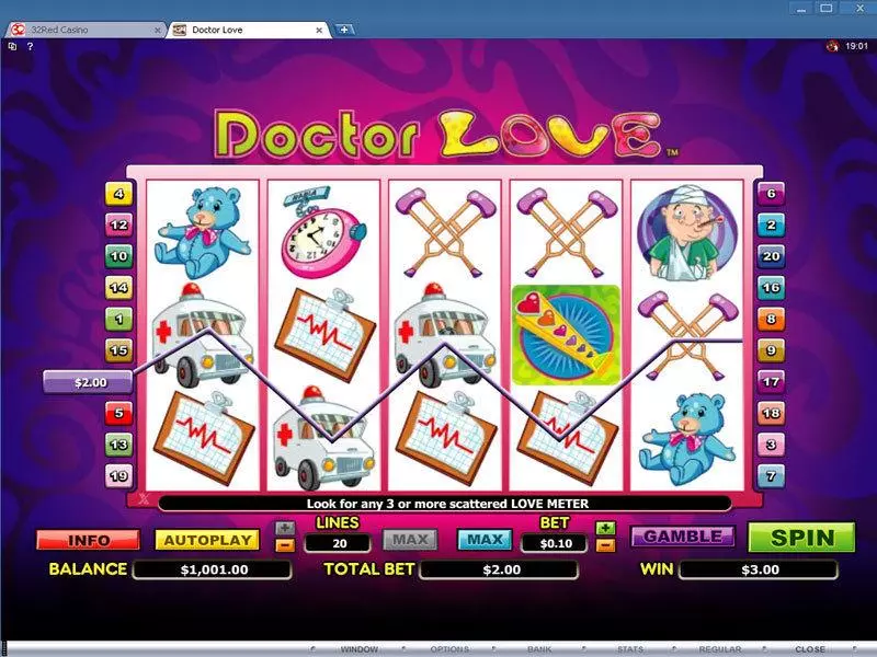Doctor Love Slots made by Microgaming - Main Screen Reels