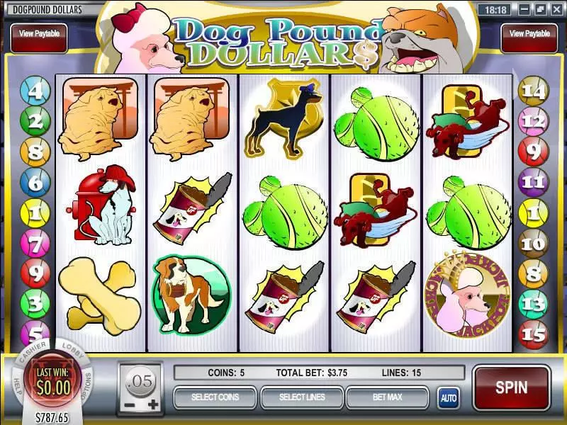 Dog Pound Dollars Slots made by Rival - Main Screen Reels