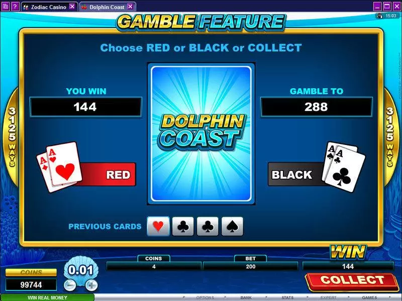 Dolphin Coast Slots made by Microgaming - Gamble Screen