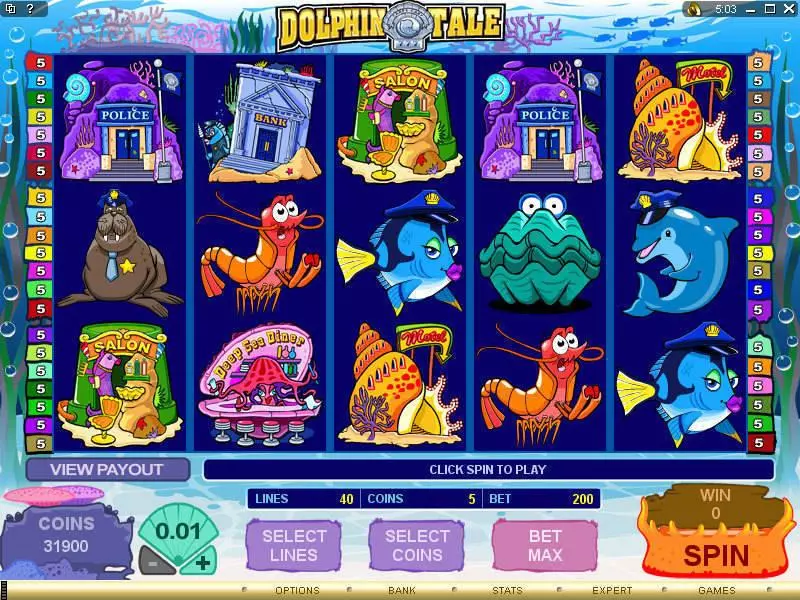 Dolphin Tale Slots made by Microgaming - Main Screen Reels