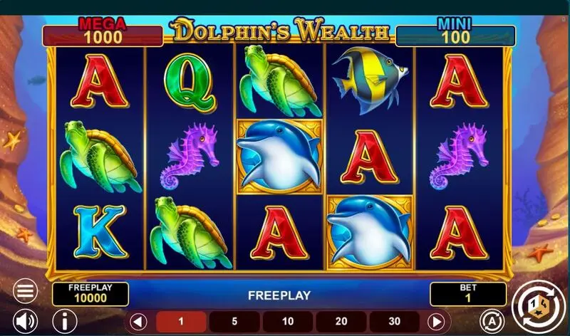 Dolphin’s Wealth Win Spins Slots made by 1Spin4Win - Main Screen Reels