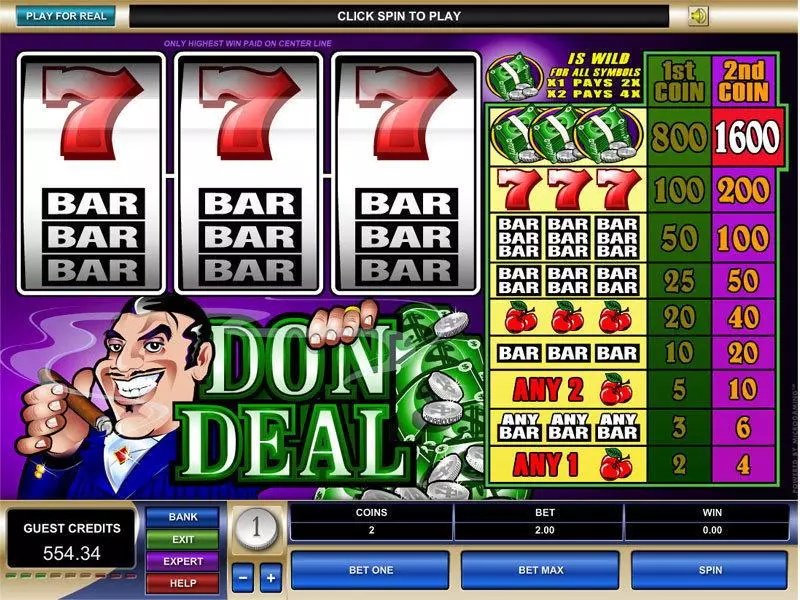 Don Deal Slots made by Microgaming - Main Screen Reels