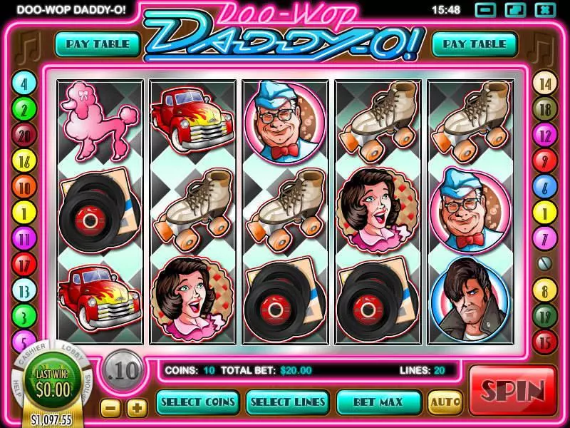 Doo-wop Daddy-O Slots made by Rival - Main Screen Reels