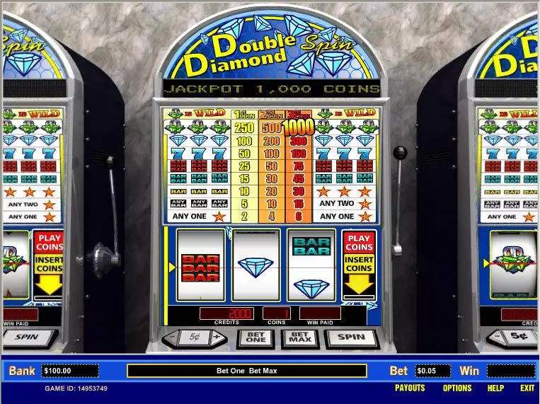 Double Diamond Spin 1 Line Slots made by Parlay - Main Screen Reels