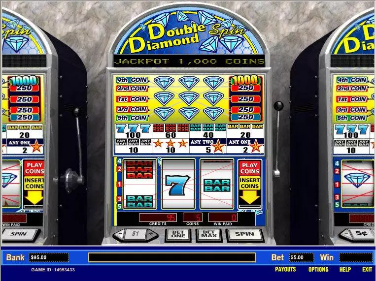 Double Diamond Spin 5 Line Slots made by Parlay - Main Screen Reels