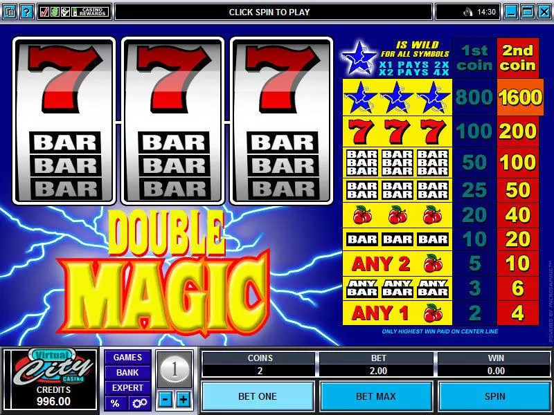 Double Magic Slots made by Microgaming - Main Screen Reels
