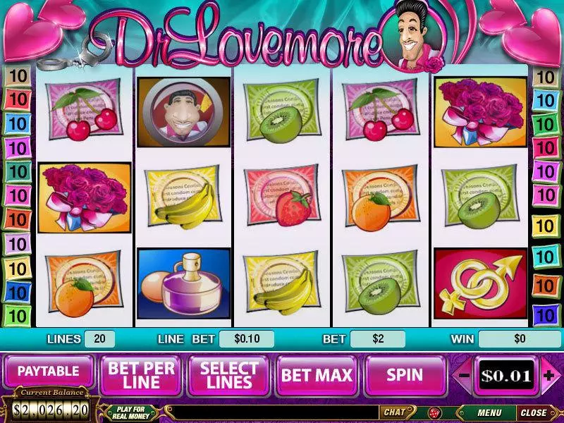 Dr Lovemore Slots made by PlayTech - Main Screen Reels