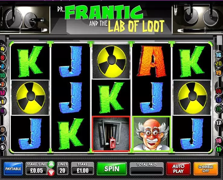 Dr.Frantic and the Lab of Loot Slots made by Games Warehouse - Main Screen Reels