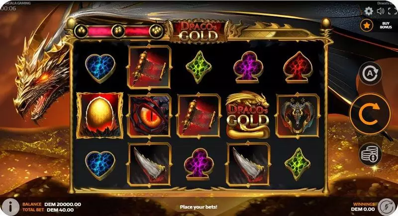 Draco's Gold Slots made by Mancala Gaming - Main Screen Reels