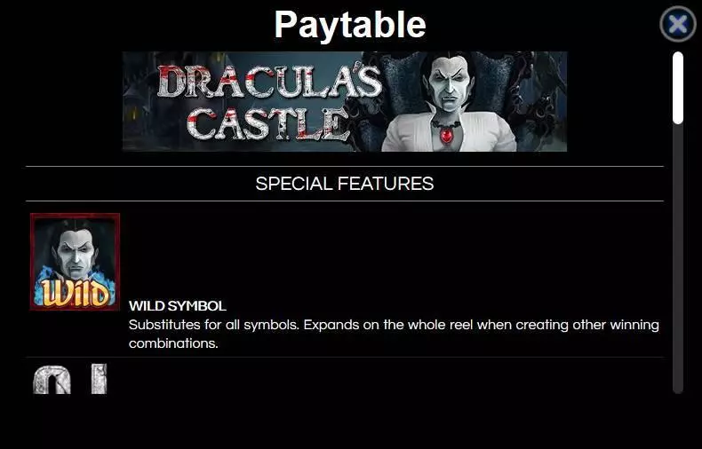 Dracula's Castle Slots made by Wazdan - Paytable