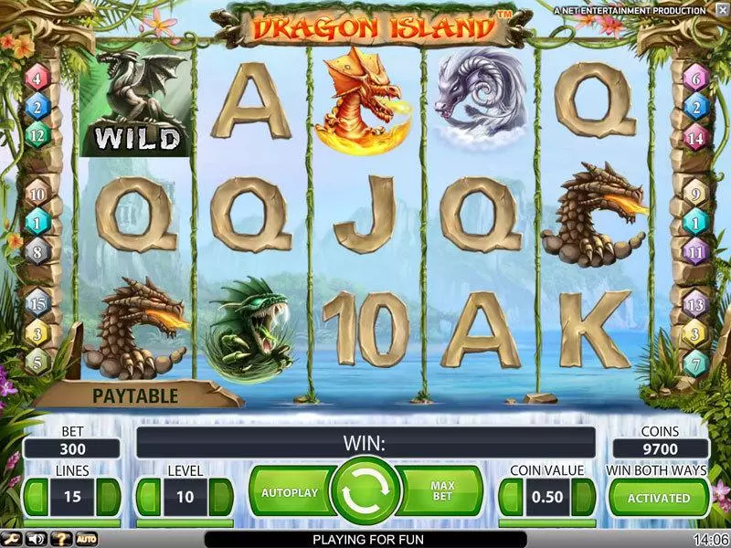 Dragon Island Slots made by NetEnt - Main Screen Reels