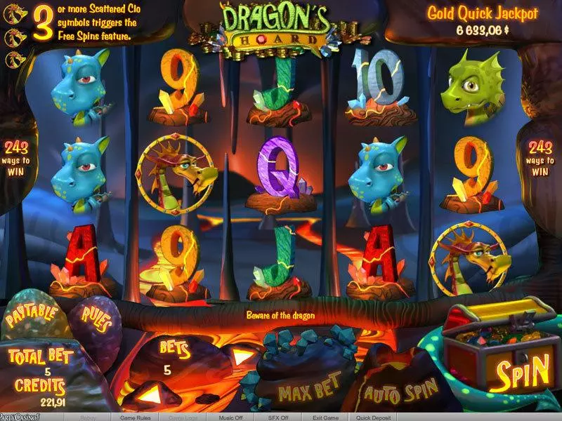 Dragon's Hoard Slots made by bwin.party - Main Screen Reels